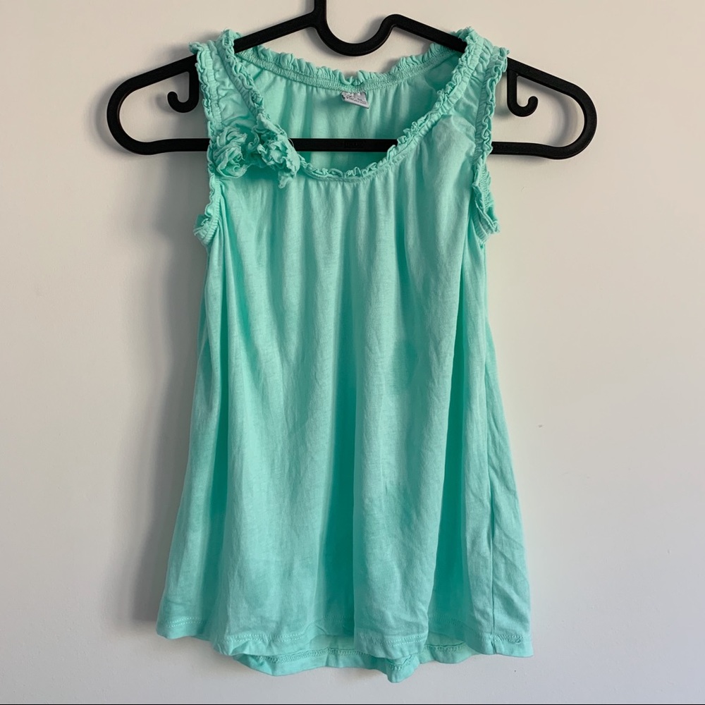 Zara Blue Tank with Ruffles and Flowers